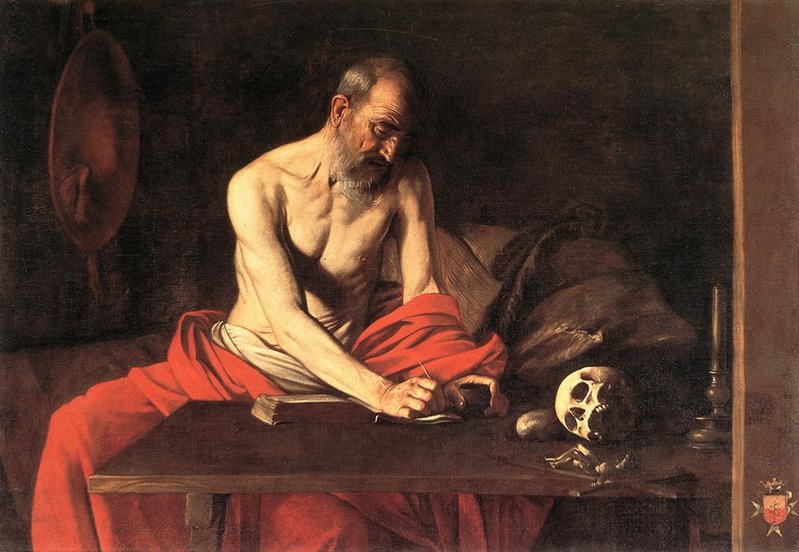 Caravaggio (1571-1610), Der schreibende Hieronymus, La Valletta/ Malta