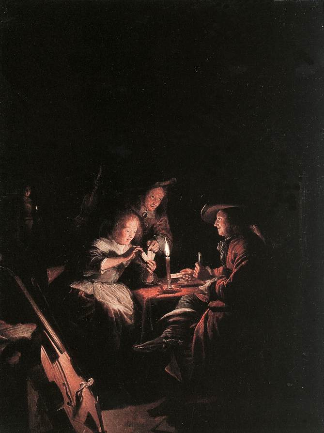 Kartenspieler bei Kerzenlicht (1660)