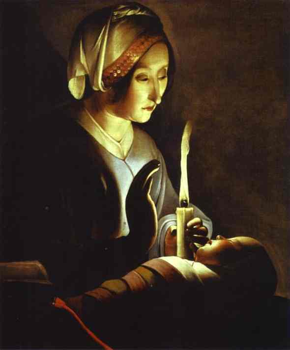 Das Neugeborene [Maria], auch: Die Hl. Anna und die Jungfrau [Maria] in Leinen, Toronto,Kunstgalerie von Ontario