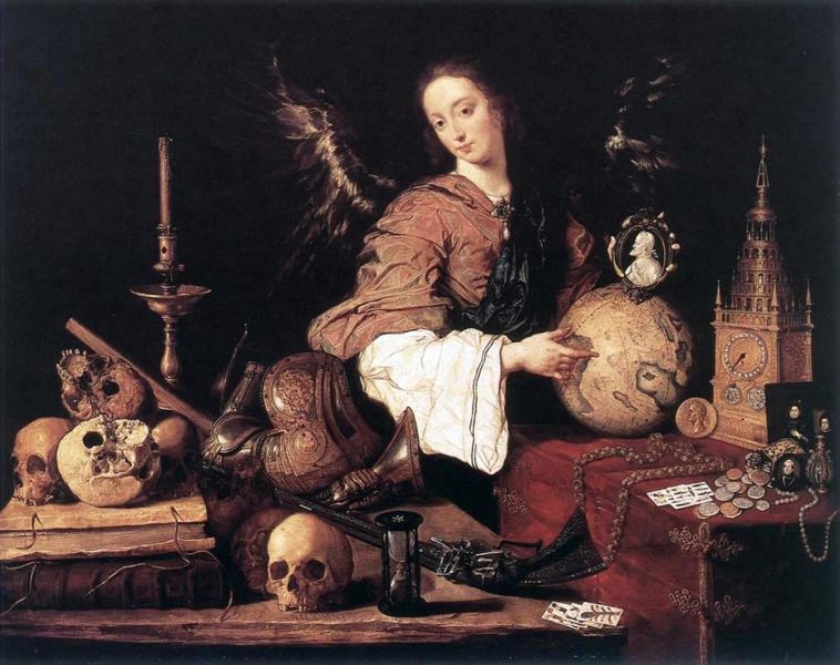 Antonio de Pereda y Salgado (1611 - 1678), Allegorie der Vergnglichkeit (ca. 1634), Wien, Kunsthistorisches Museum