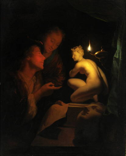 Kunstbetrachtung bei Kerzenlicht 