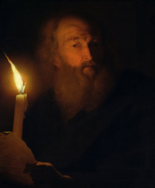Bildnis eines brtigen Mannes bei Kerzenlicht