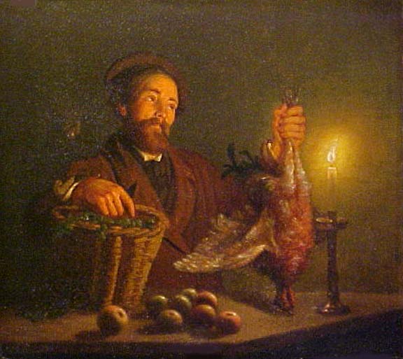 Fasanverkufer bei Kerzenlicht